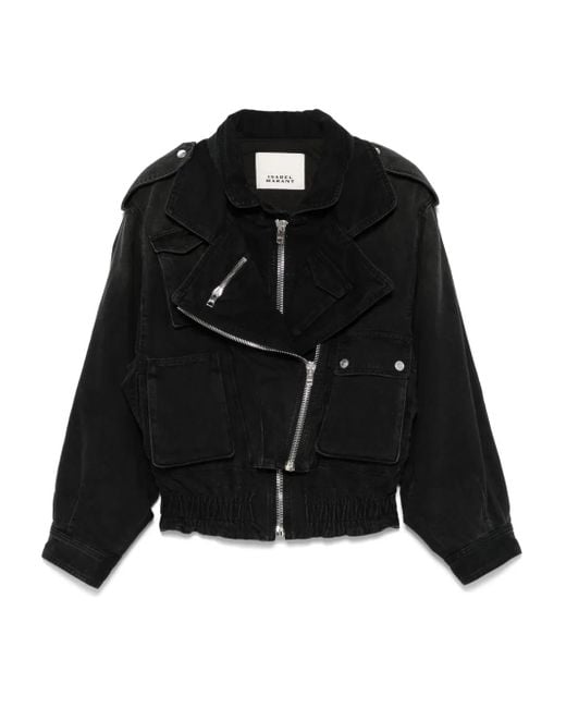 Giacca in denim délavé di Isabel Marant in Black
