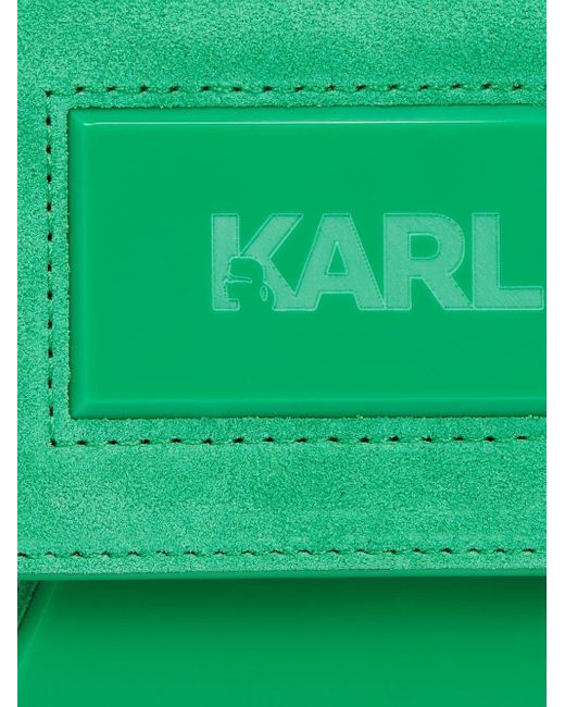 Karl Lagerfeld Ikon/k Suede Crossbody Bag in Green | Lyst Canada