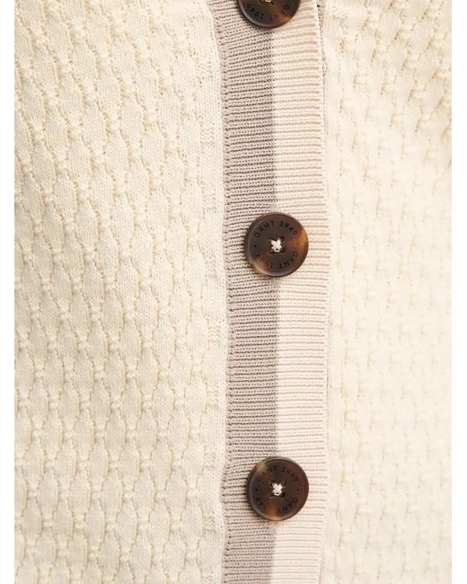 Gant Natural Button V-Neck Cardigan
