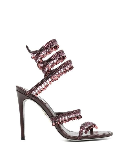 Rene Caovilla Pink Chandelier Crystal-Embellished Sandals