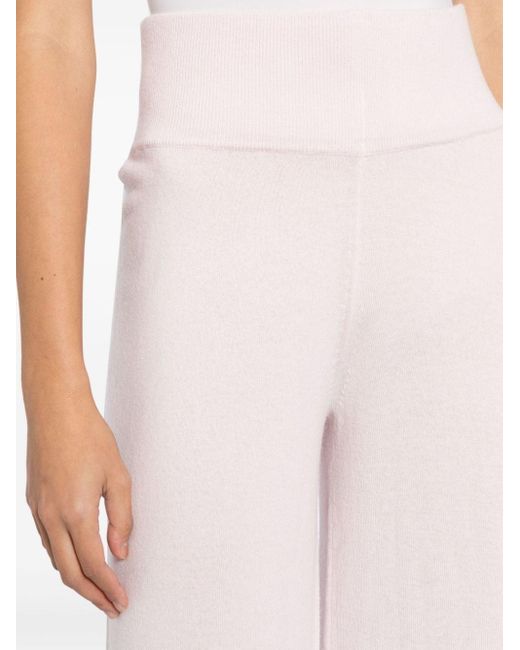 Allude Pink Knitted Straight-leg Trousers