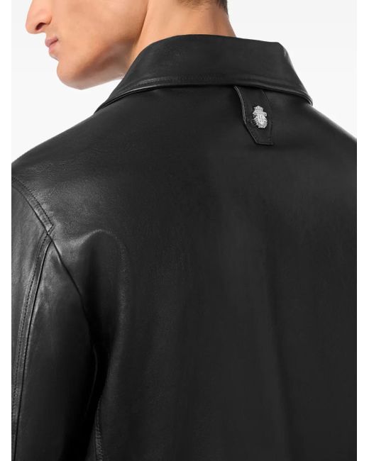 Billionaire Black Logo-Plaque Jacket for men