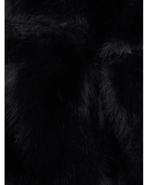 V73 Black Penny Hooded Faux-Fur Jacket