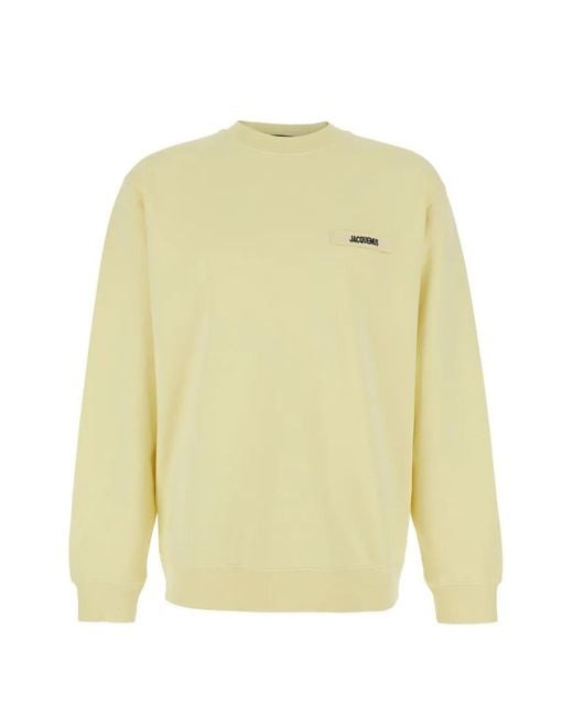 Jacquemus Yellow Logo-Patch Sweatshirt for men