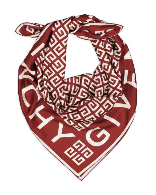 Givenchy Red 4G-Print Scarf