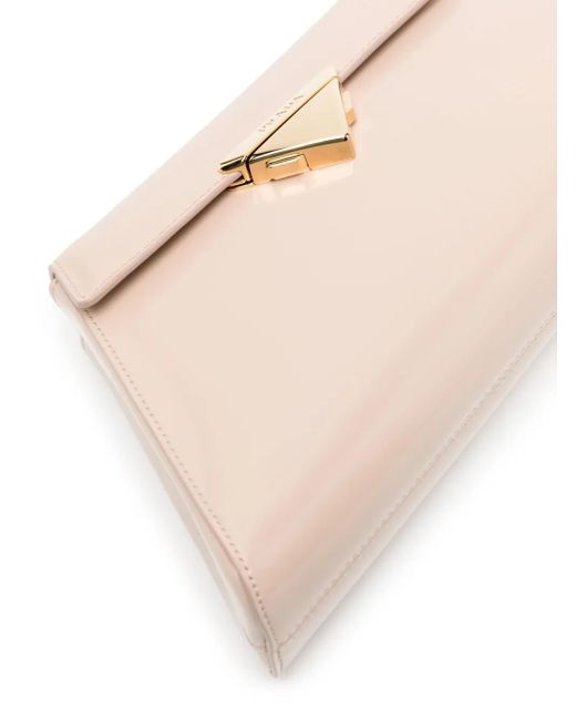 Prada Pink Triangle-Logo Leather Shoulder Bag