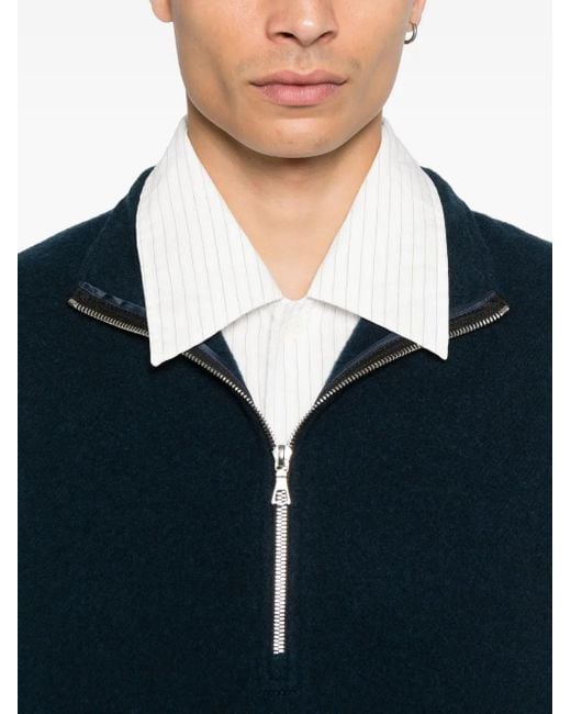 Rier Gilet Van Scheerwol Met Rits in het Blue voor heren