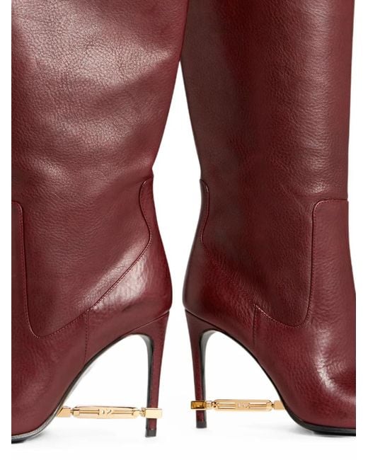 DSquared² Red Metal-Bar Heeled Boots