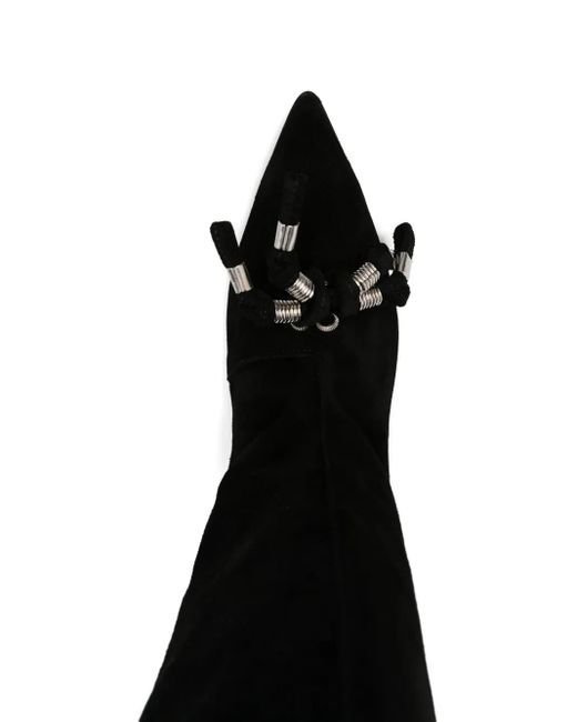 Toga Black 45Mm Knotted-Tassel Suede Boots