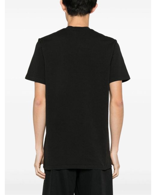 Moncler Black Logo-Patch Cotton T-Shirt for men