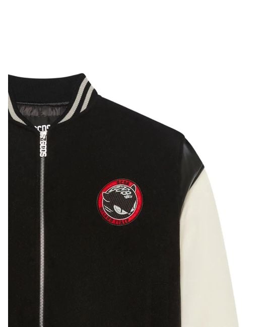Gcds Black Logo-Patch Bomber Jacket
