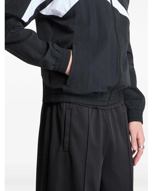 Reebok Black Logo-Embroidered Panelled Track Jacket for men