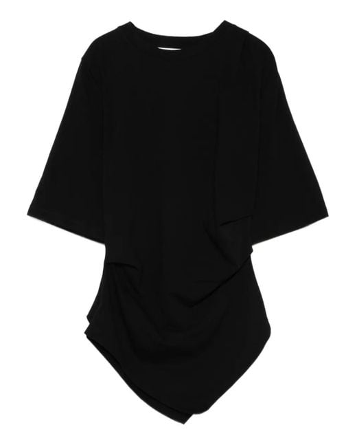 Rohe Gedrapeerd T-Shirt in het Black