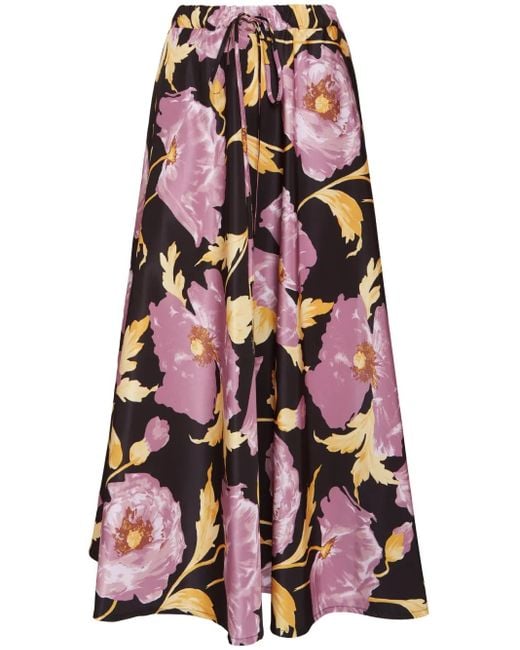 LaDoubleJ Red Printed Midi Skirt