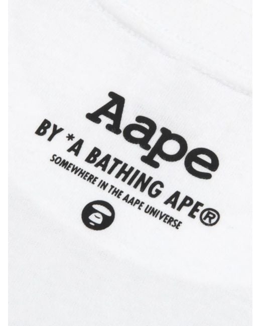 Aape By A Bathing Ape White Logo T-Shirt for men