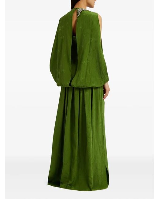 Erdem Green Drapiertes Abendkleid