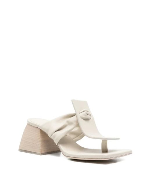 Uma Wang White Square-Toe Sandals