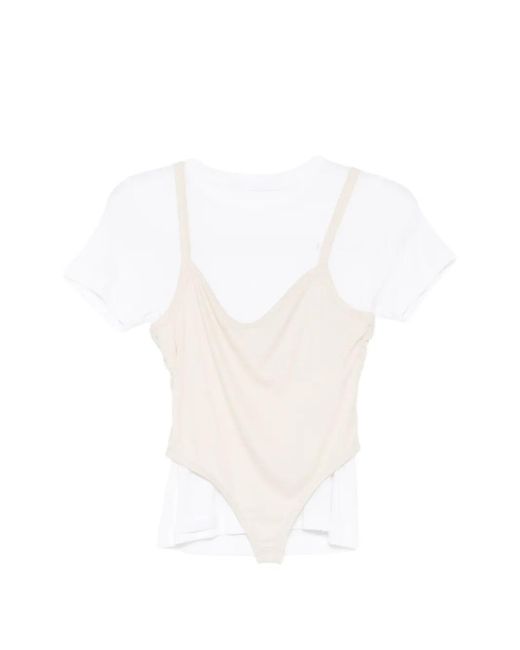 ALAINPAUL White Double Layered T-Shirt