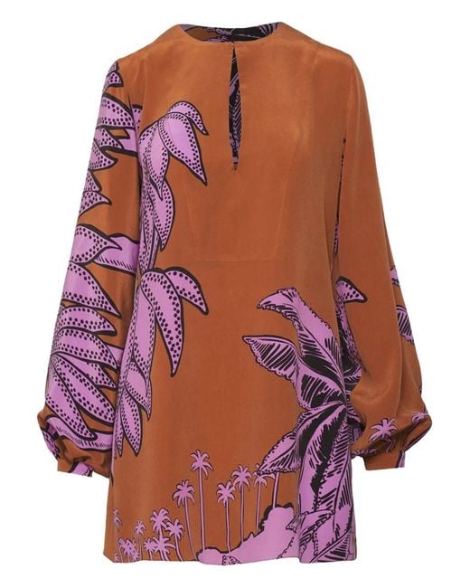 Johanna Ortiz Red Graphic-Print Tunic