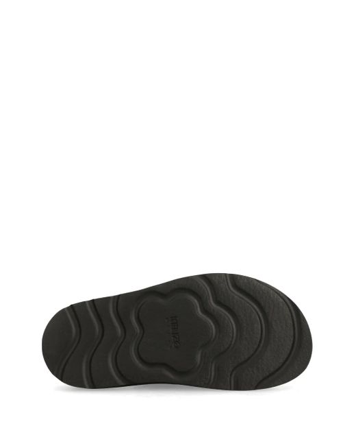 KENZO Black Matto Leather Sandals