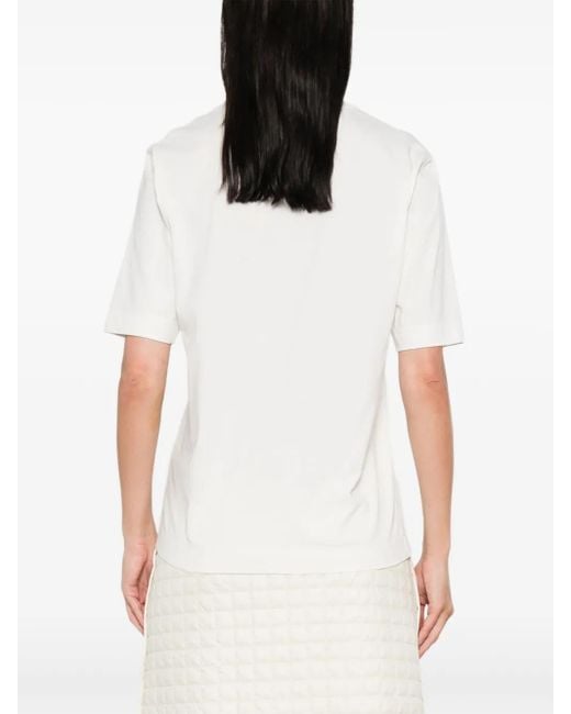 Moncler White Logo-Patch T-Shirt