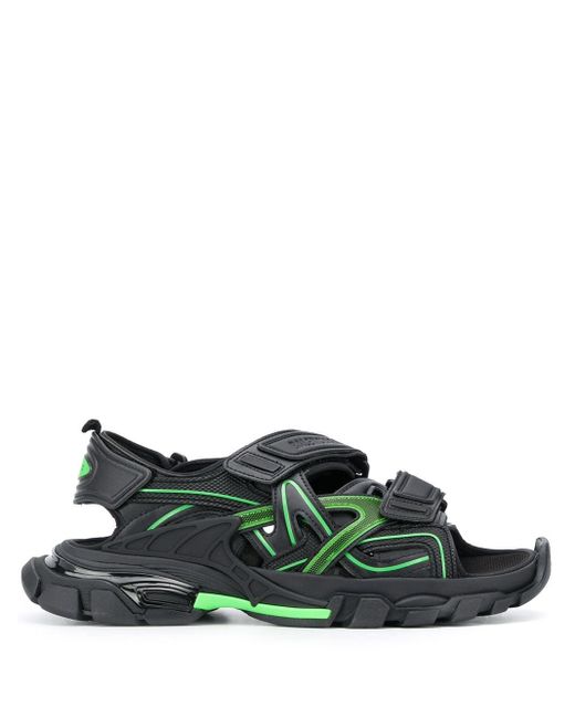 Balenciaga Rubber Track Touch-strap Sandals in Black (Green) for Men - Save  8% | Lyst