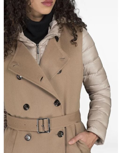 Moorer Natural Double-Breasted Belted Coat