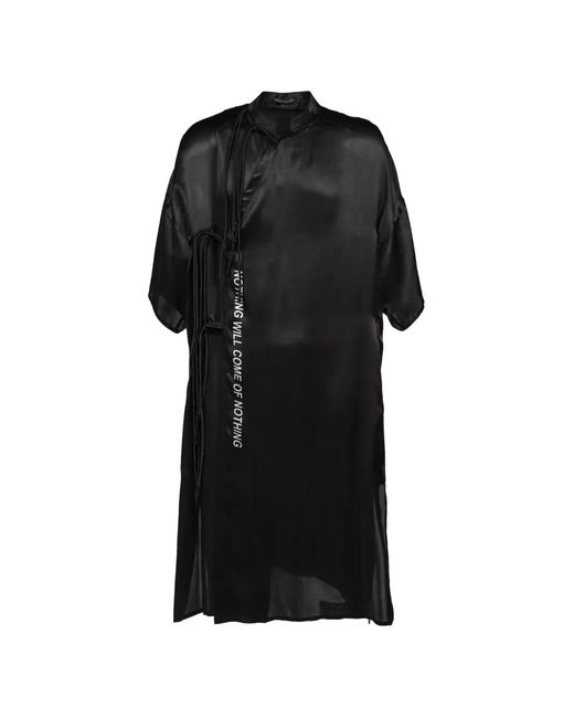 Yohji Yamamoto Black Fringe-Detail Slogan-Print Shirt for men
