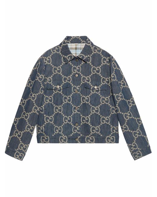 Gucci Jumbo GG Denim Jacket in Blue | Lyst UK
