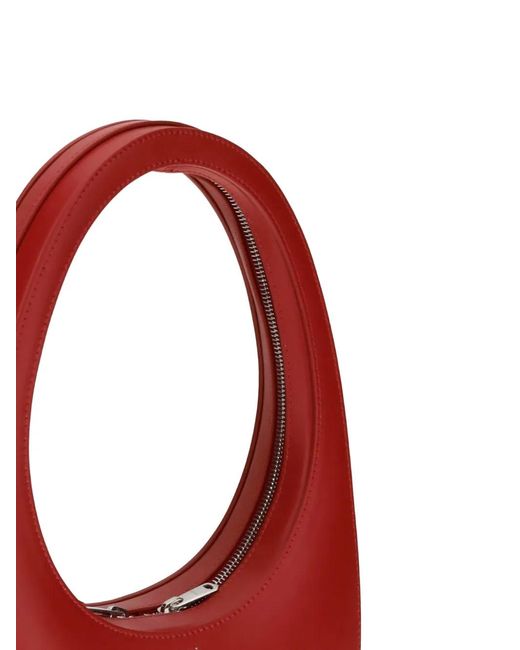 Coperni Red Swipe Oval-Frame Zip Shoulder Bag