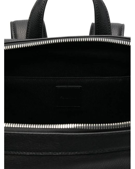 Sandro Black Embossed-Logo Backpack for men