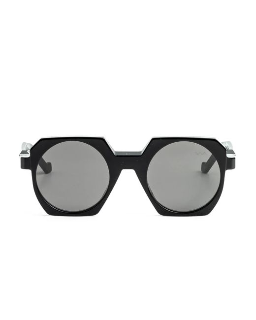 VAVA Eyewear Black Hexagonal-Frame Sunglasses