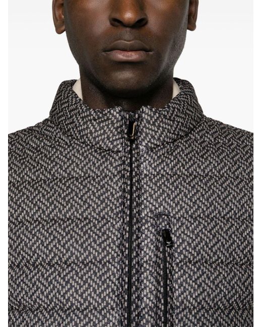 Chaleco acolchado con tejido texturizado Emporio Armani de hombre de color Gray
