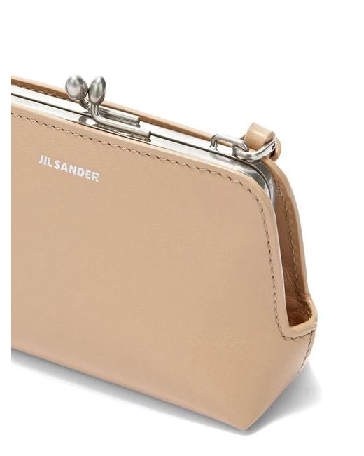 Jil Sander White Logo-Embossed Mini Bag