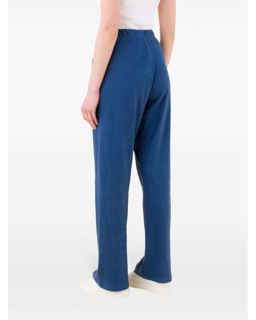 Agnes B. Blue Flared Linen Trousers