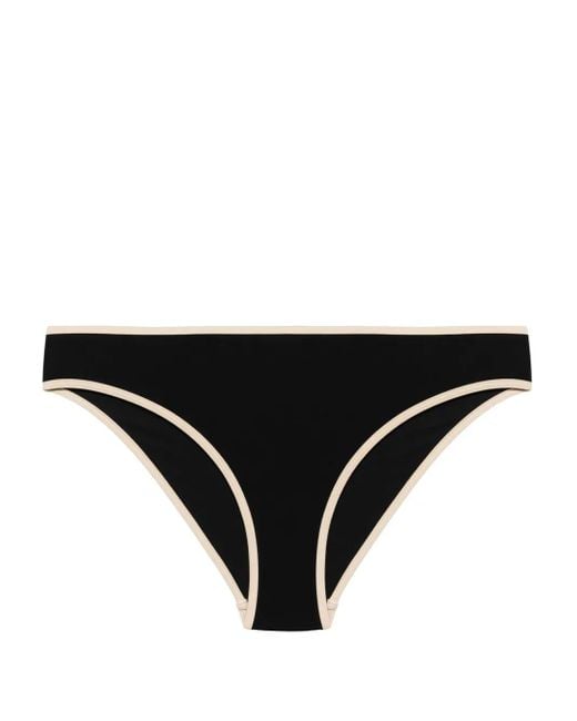 Totême Black Striped-Edge Bikini Bottoms
