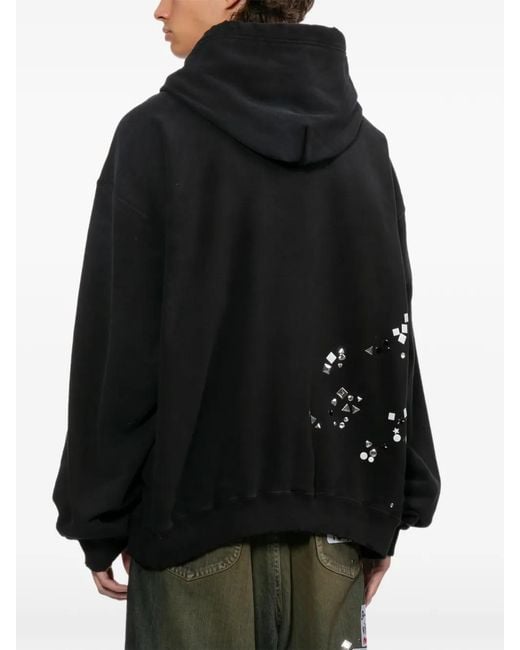 Maison Mihara Yasuhiro Black Stud-Embellished Hoodie for men