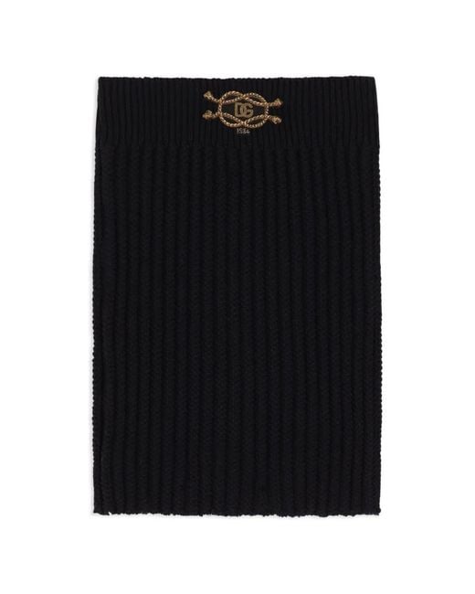 Dolce & Gabbana Black Knitted Neck Warmer for men