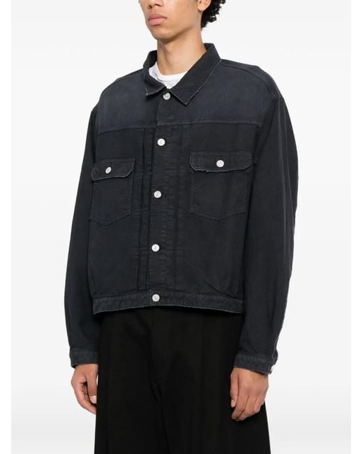Visvim Black Panelled Denim Jacket for men