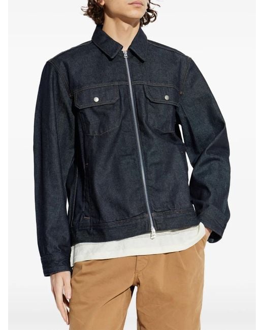Rag & Bone Blue Zip-Up Pocket Jacket for men