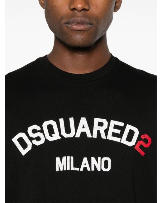 DSquared² T-Shirt mit Logo-Print in Black für Herren