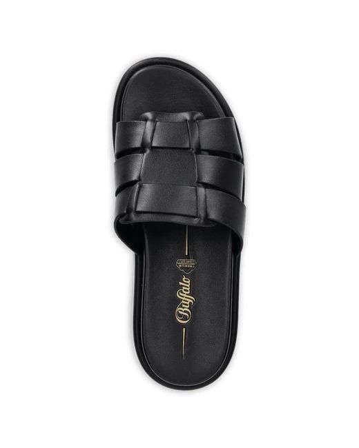 Buffalo Black Noa Woven Platform Sandals