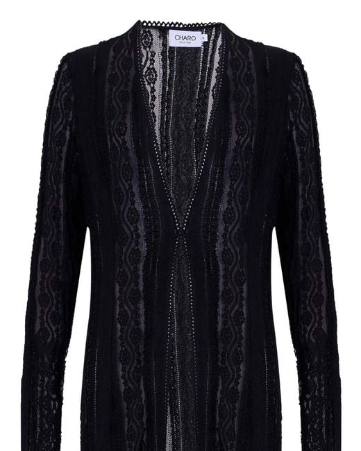 Charo Ruiz Black Inar Mesh Coat