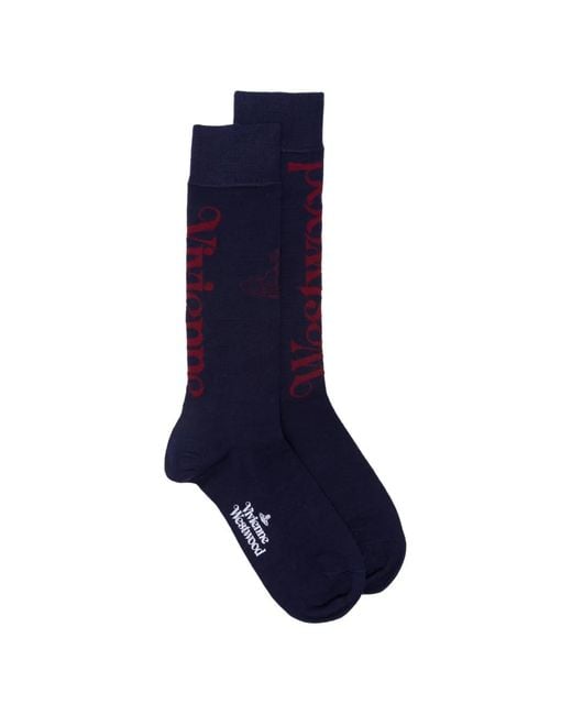 Vivienne Westwood Blue Orb Logo-Print Socks
