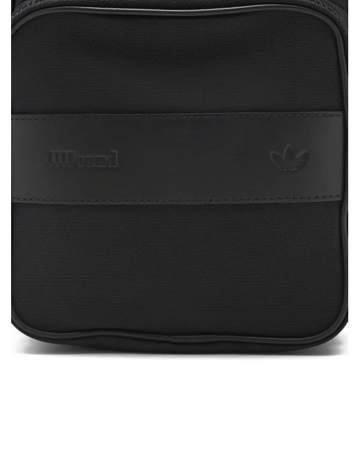 Adidas Black Logo-Embossed Shoulder Bag for men