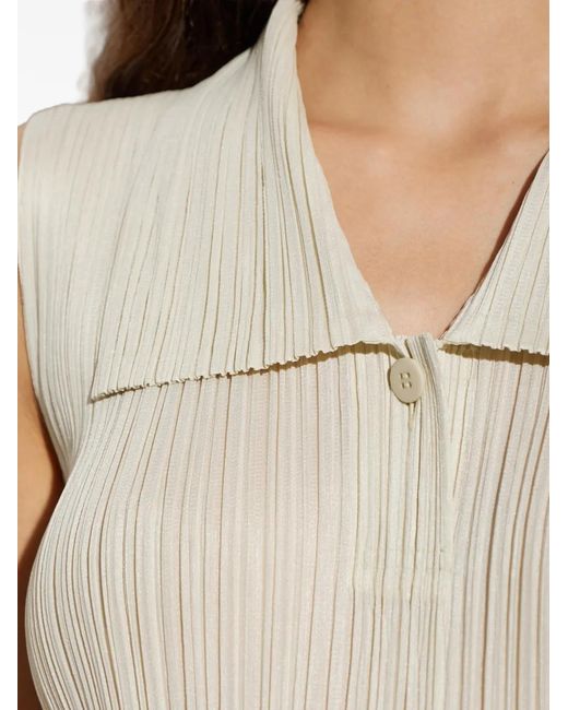 Pleats Please Issey Miyake White Pleated Dress