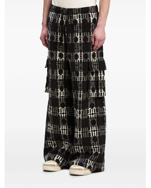 Palm Angels Weite Hose Aus Monogramm-Jacquard in Black für Herren