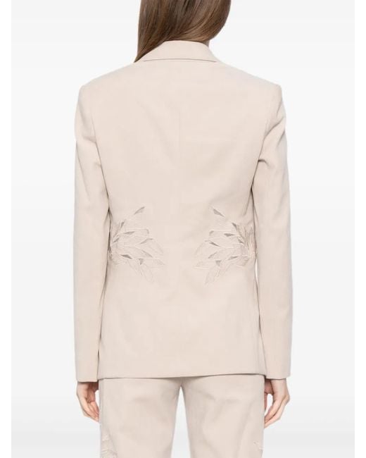 Saiid Kobeisy Natural Embroidered Tailored Blazer
