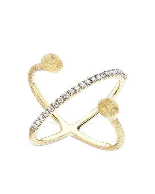 Nanis Metallic 18K Small Élite Diamond Criss-Cross Ring