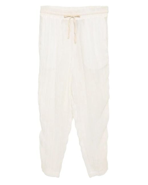 Tessitura Body Couture White Drawstring Cuffed Trousers for men